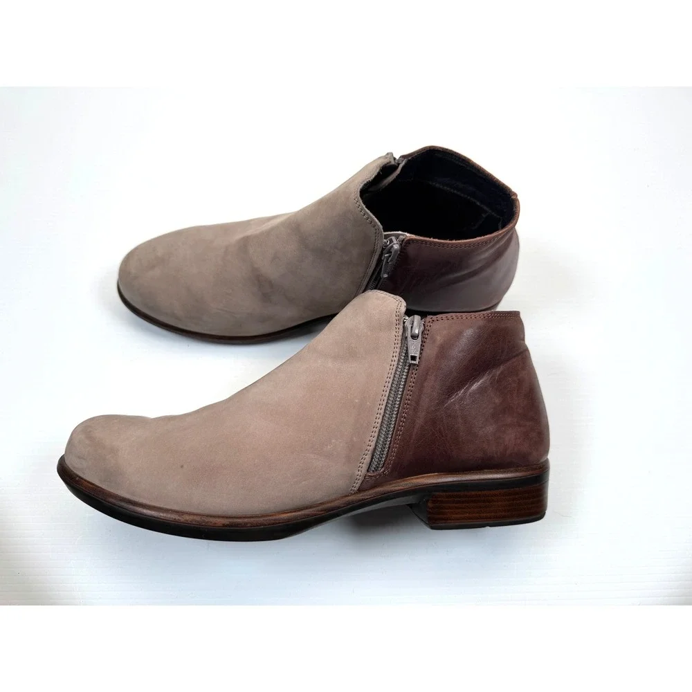 Naot Helm Ankle Boots Women 42 US‎ 11-11.5 Leather Zip Closure Round Toe Booties